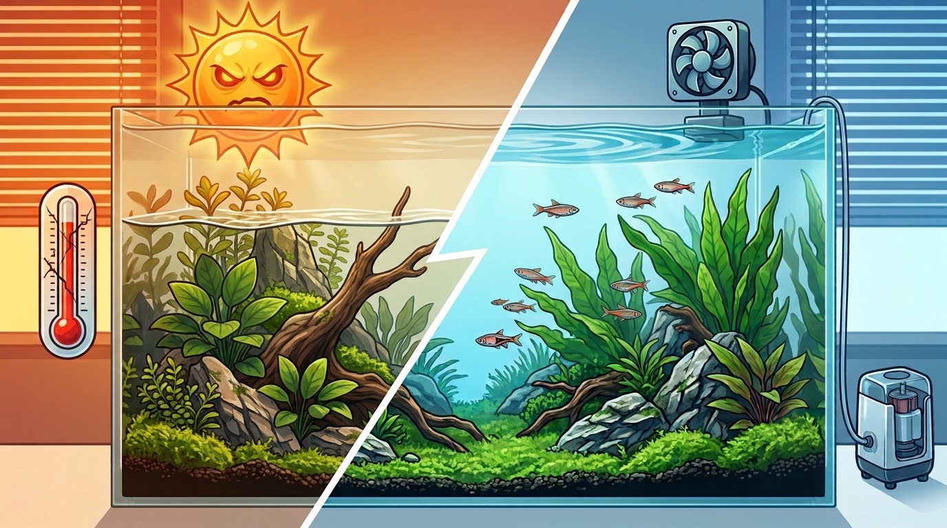 Refroidir un aquarium par forte chaleur et canicule