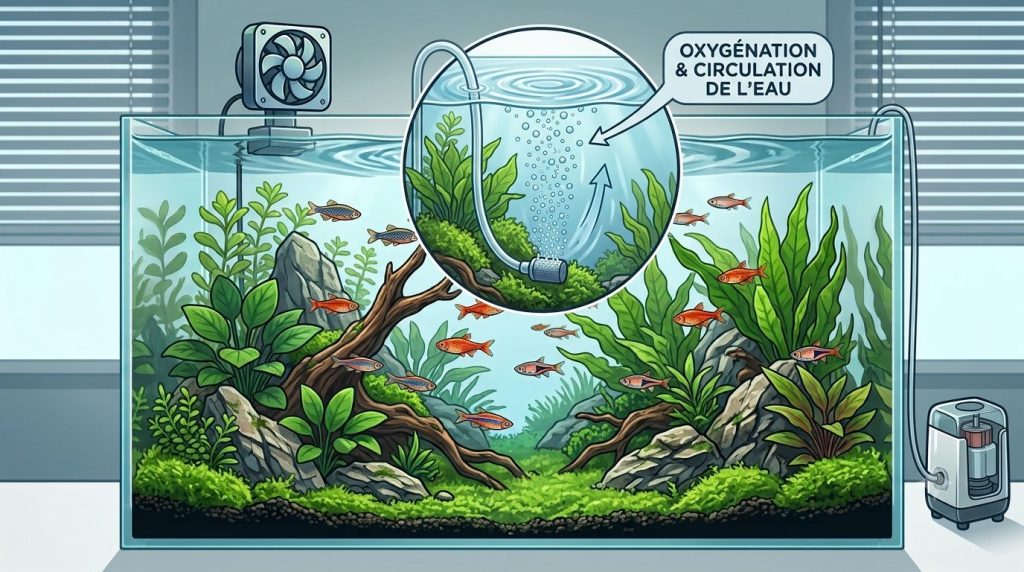 bulleur-aquarium-1024x572 5 astuces efficaces pour refroidir un aquarium pendant la canicule Aquariophilie 